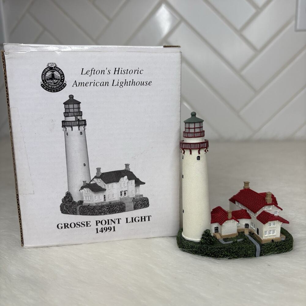 Lefton Historic American Lighthouse Grosse Point Light Evanston IL 14991 w Box